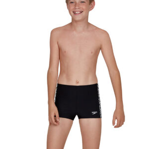 Speedo Boy's Boomstar Splice Aquashort - Black / White-0