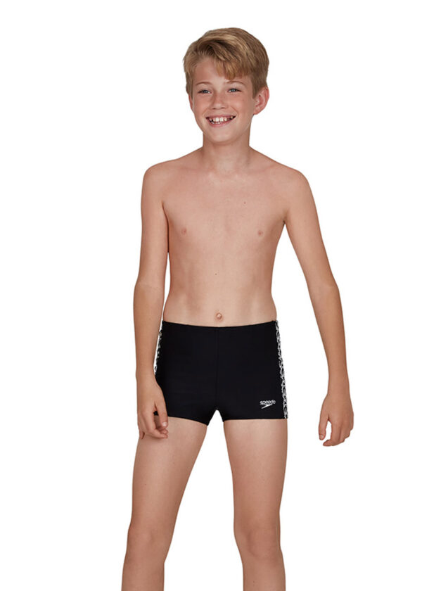 Speedo Boy's Boomstar Splice Aquashort - Black / White-0