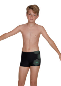 Speedo Boy's Tech Placement Aquashort - Black / Green Glow