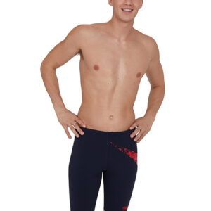 Speedo Men's BoomStar Placement Jammer - Navy / Fed Red-0