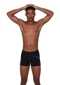 Speedo Men's BoomStar Placement Aquashort - Speedo Black / Oxid Grey