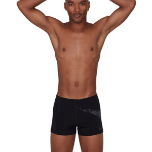 Speedo Men's BoomStar Placement Aquashort - Speedo Black / Oxid Grey-0