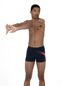 Speedo Men's BoomStar Placement Aquashort - True Navy / Fed Red