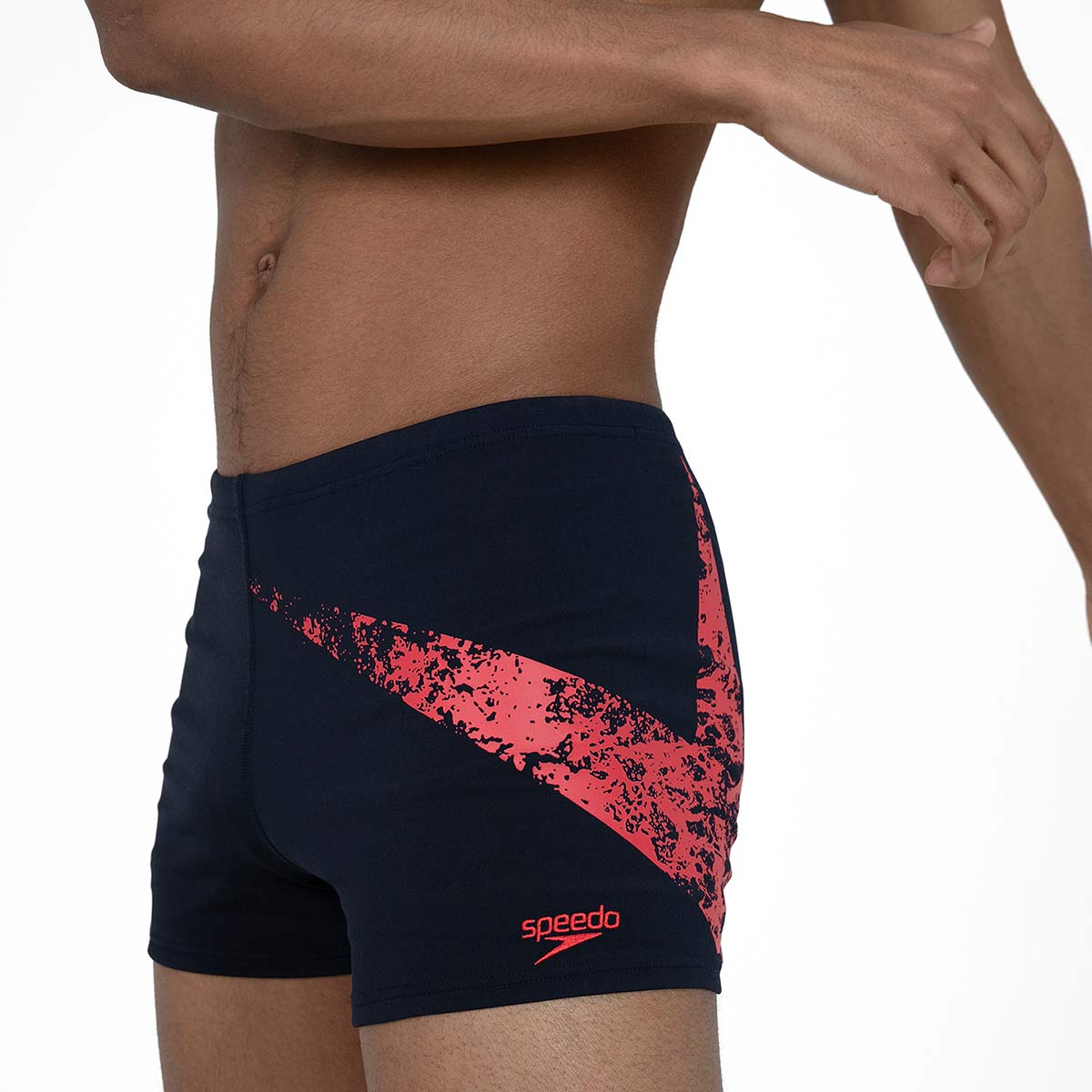 Speedo Men's BoomStar Placement Aquashort - True Navy / Fed Red-537414
