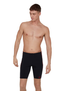 Speedo Men's BoomStar Splice Jammer  - Speedo Black / Fed Red