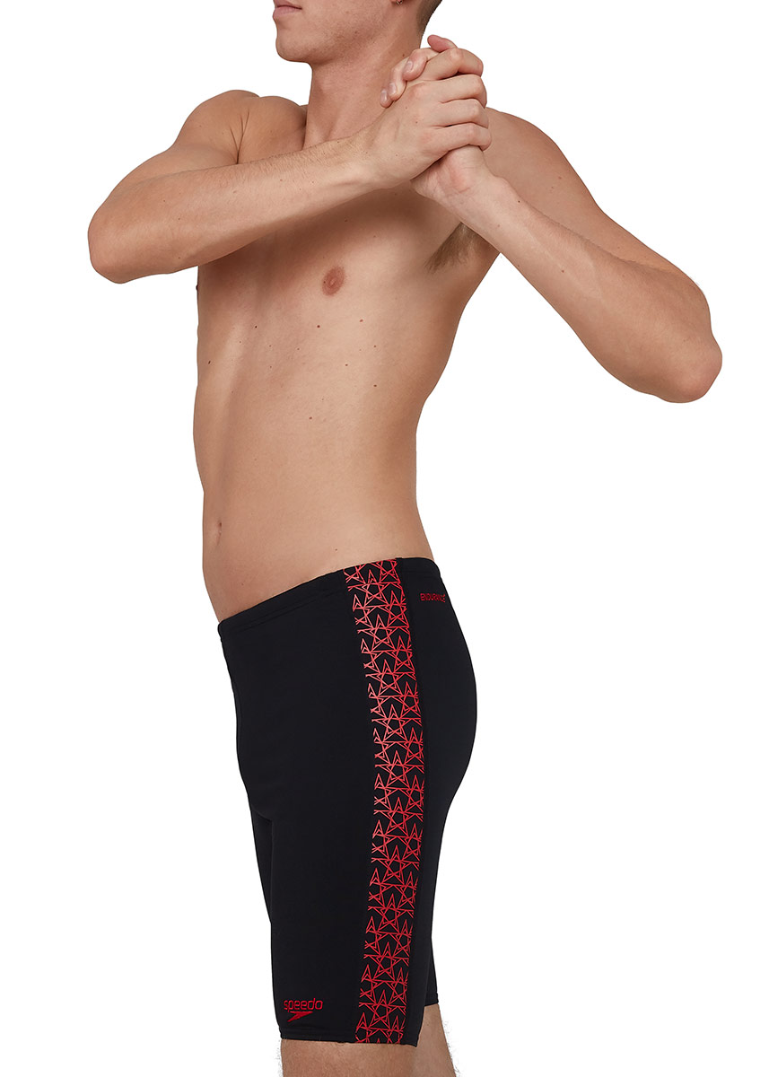 Speedo Men's BoomStar Splice Jammer - Speedo Black / Fed Red-537421