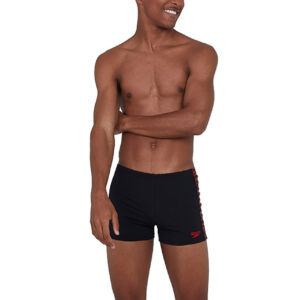 Speedo Men's BoomStar Splice Aquashort - Speedo Black / Fed Red-0