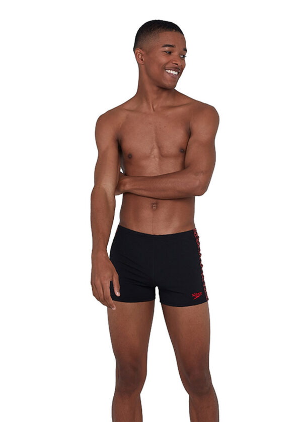 Speedo Men's BoomStar Splice Aquashort - Speedo Black / Fed Red-0
