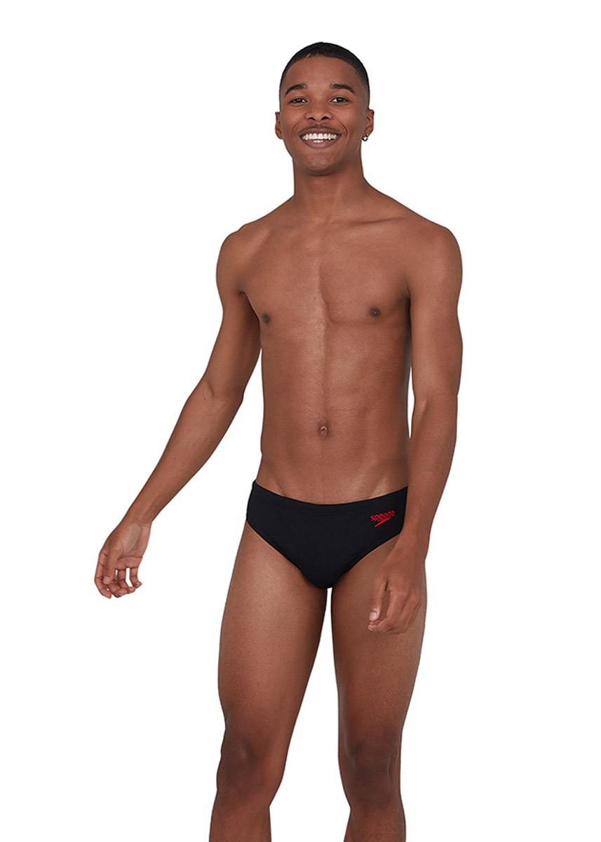 Speedo Men's BoomStar Splice 7cm Brief - Black / Fed Red-0