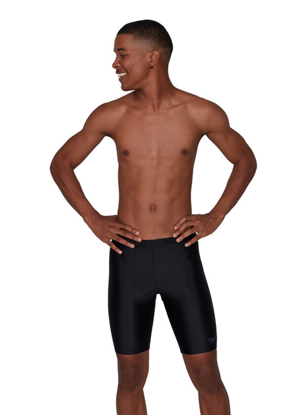 Speedo Men's Placement Jammer - Speedo Black / Oxid Grey-0