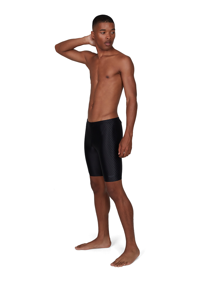 Speedo Men's Placement Jammer - Speedo Black / Oxid Grey-537526