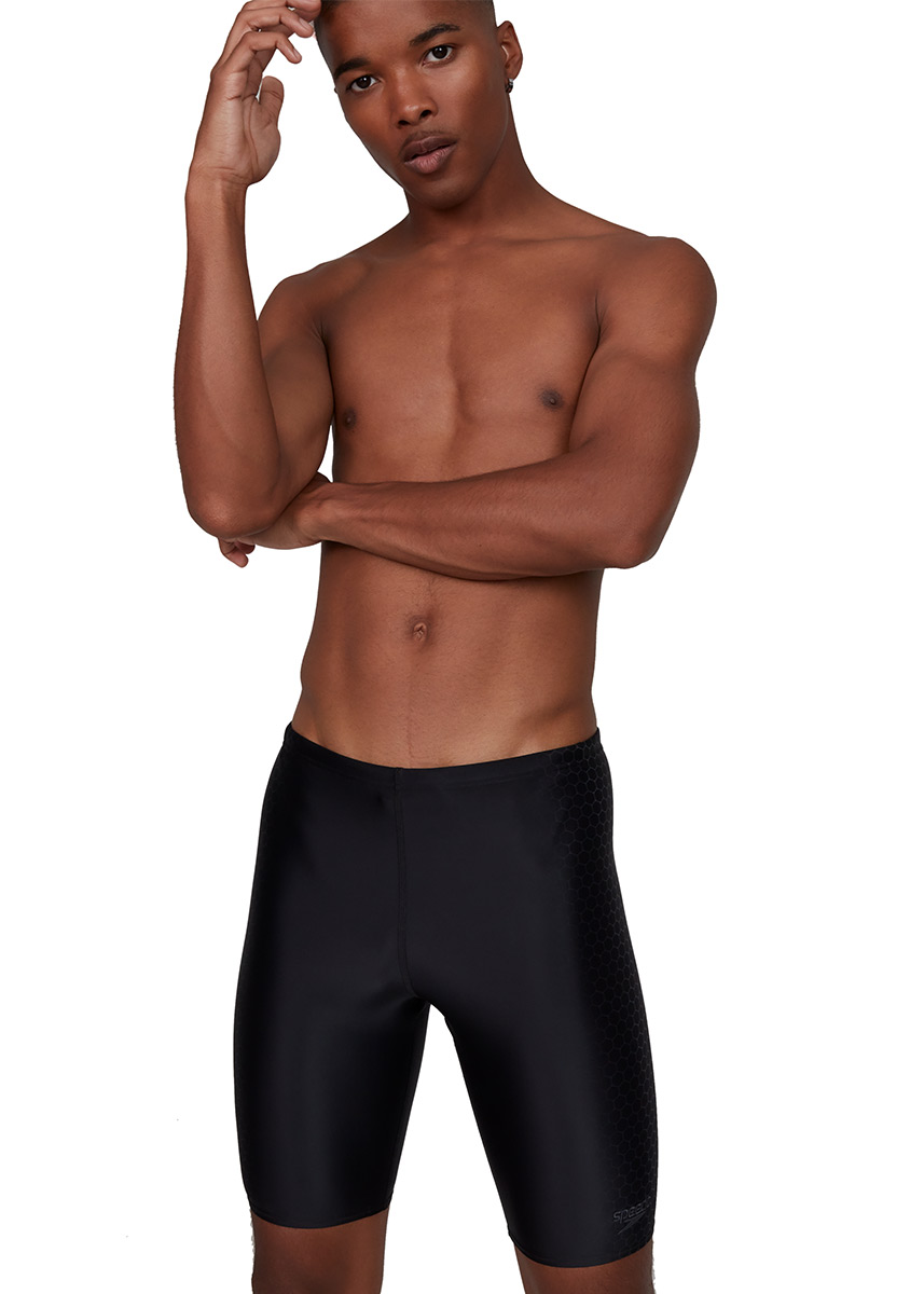 Speedo Men's Placement Jammer - Speedo Black / Oxid Grey-537528