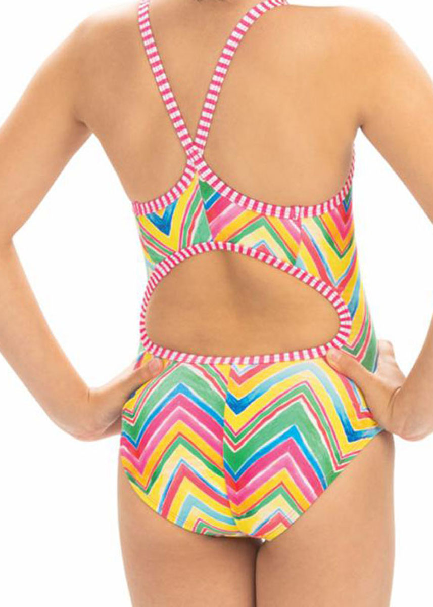 Dolfin Girls Rainbow Delite Keyhole Swimsuit-brand