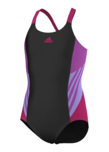 Adidas Girl's Infintex Swimsuit - Black / Flash Pink