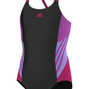 Adidas Girl's Infintex Swimsuit - Black / Flash Pink