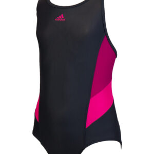 Adidas Girl's Color Block Swimsuit - Black / Pink-0