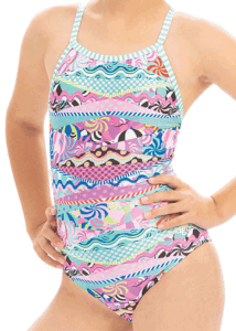 Dolfin Girls Cotton Candy Keyhole Swimsuit