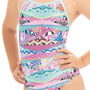 Dolfin Girls Cotton Candy Keyhole Swimsuit-0