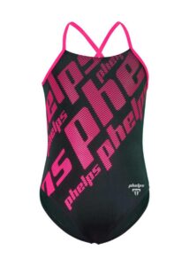 Phelps Girl's Zoe Training Swimsuit - Black/Pink