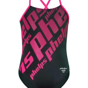 Phelps Girl's Zoe Training Swimsuit - Black/Pink-0