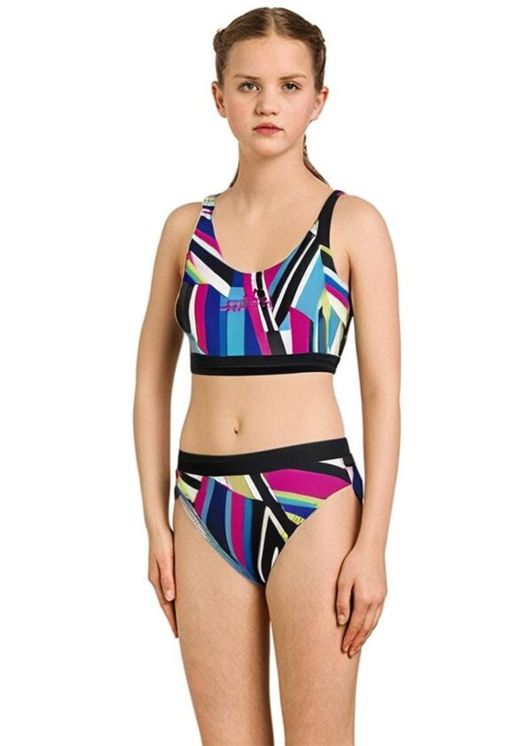 Aquafeel Girl's Stripe Confusion Racerback Bikini-0