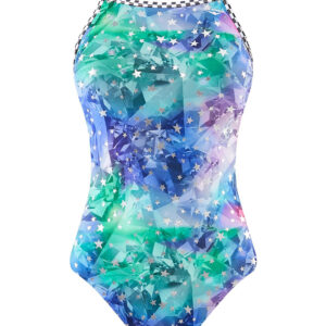 The Finals Girl's Shooting Star Foil Swimsuit - Silver-0