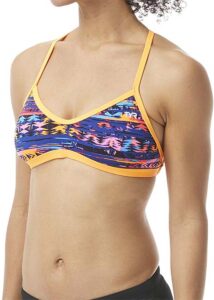 TYR Girl's Kiowa Crosscut Tieback Top - Orange/Multi