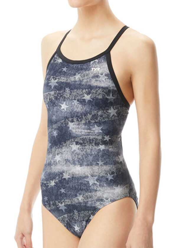 TYR Women's American Dream Daimondfit Swimsuit - Black/Grey-0