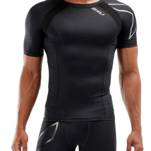 2XU Men's Compression Short Sleeve Top - Black/Silver-0