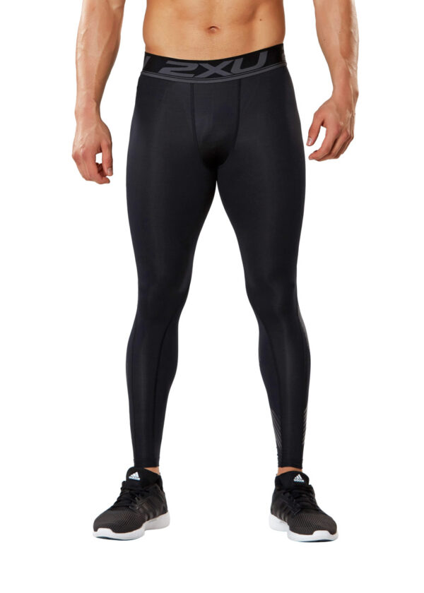 2XU Men's Accelerate Compression Tights - Black/Arrow Stripe Nero-0