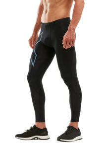 2XU Men's Run Dash Compression Tights - Black/Denim Reflective