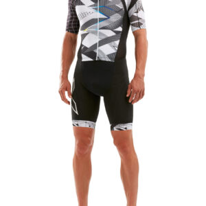 2XU Men's Compression Full Zip Trisuit - Black/Chroma-0