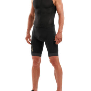 2XU Men's Compression Full Zip Trisuit - Black/Gold-0