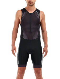 2XU Men's Perform Front Zip Trisuit - Black/Shadow