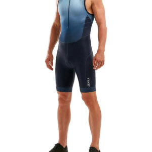 2XU Men's Perform Front Zip Trisuit - Midnight/Fresh Ombre-0