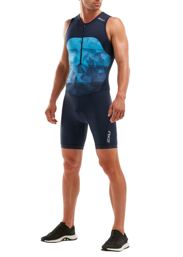 2XU Men's Active Trisuit - Midnight/Blue Terrain-0