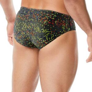 TYR Men’s Atomic Racer Brief – Black/Multi