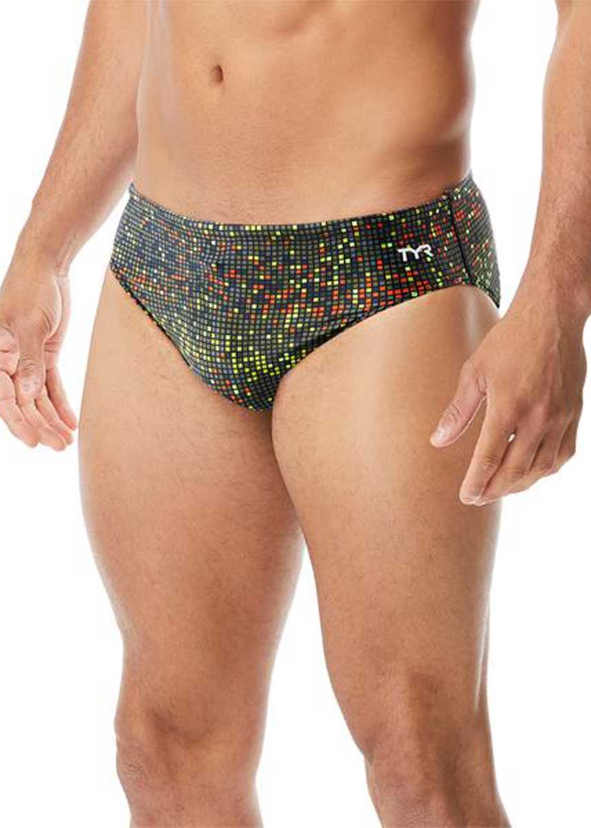 TYR Men's Atomic Racer Brief - Black/Multi-0