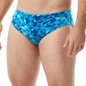 TYR Boy's Optic Racer Brief - Teal/Multi-0