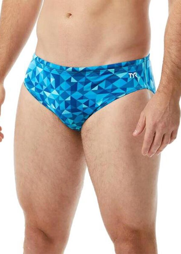 TYR Boy's Optic Racer Brief - Teal/Multi-0
