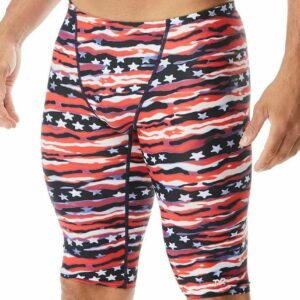 TYR Men's All American All Over Jammer - Red/White/Blue-0