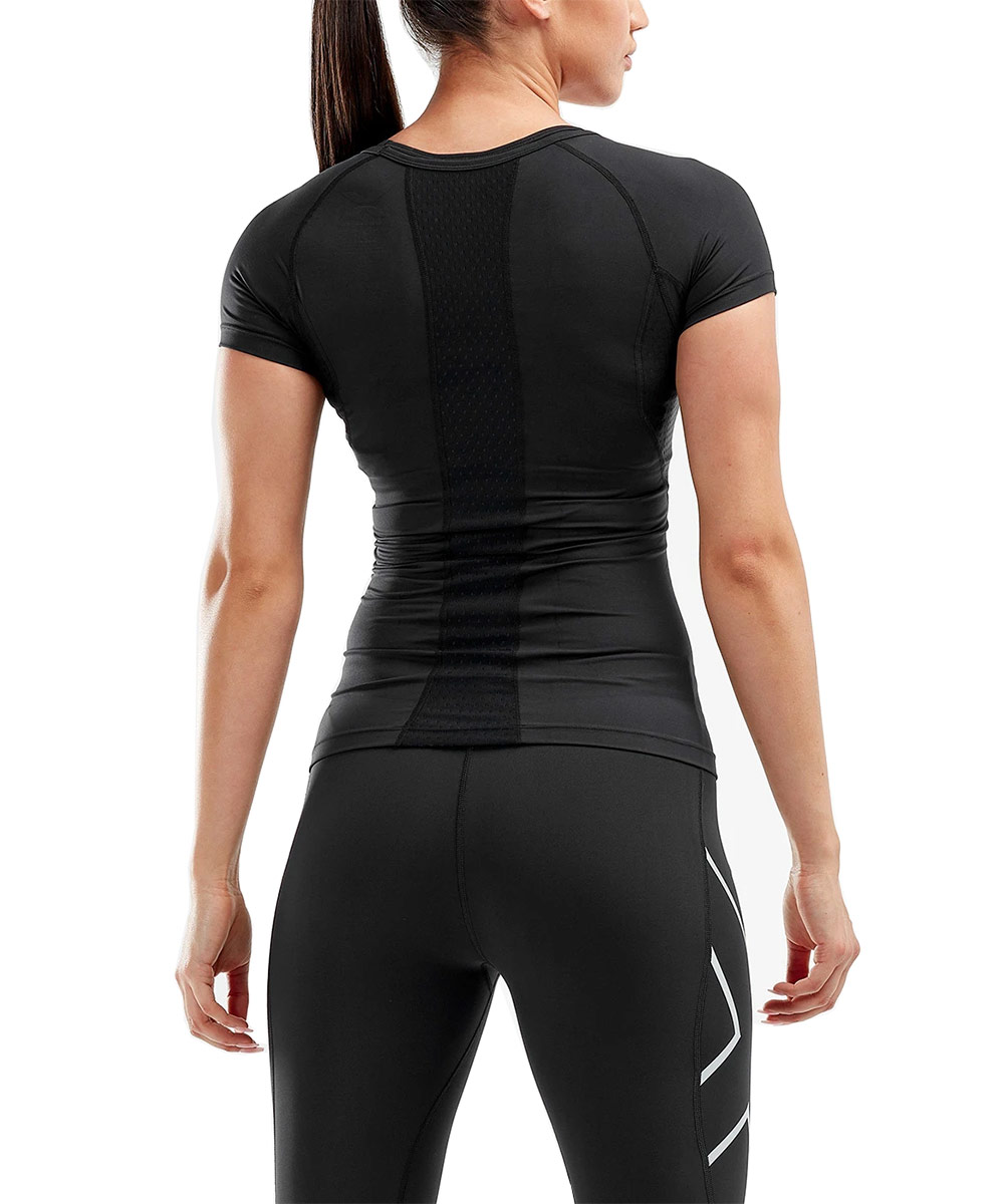 2XU Women's Compression Short Sleeve Top - Black-brand