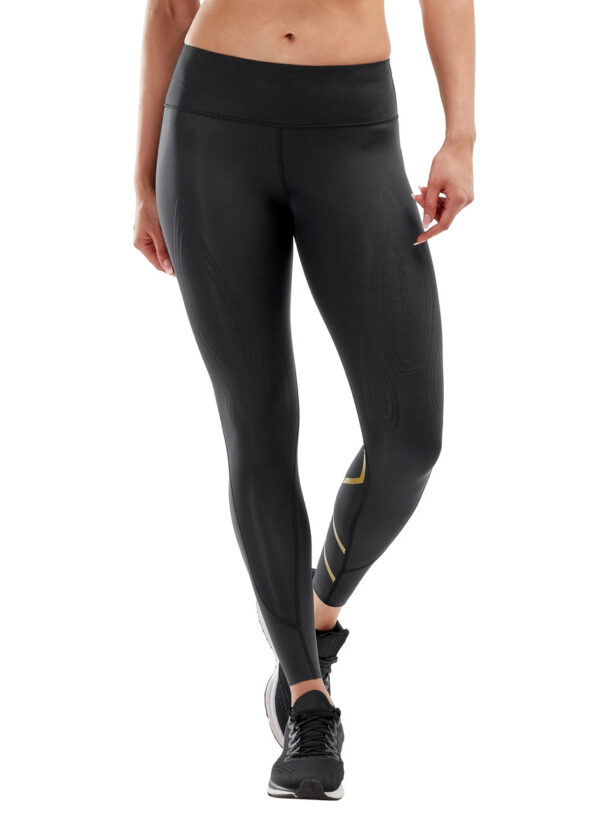 2XU Women's MCS X Training Mid Rise Tights - Black/Gold-0
