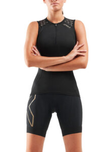 2XU Women's Compression Tri Singlet - Black/Gold