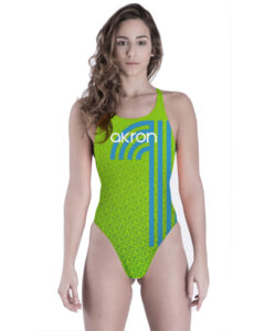 Akron Women's Adi One Swimsuit - Green / Blue