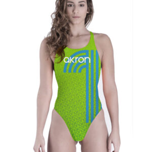 Akron Women's Adi One Swimsuit - Green / Blue-0