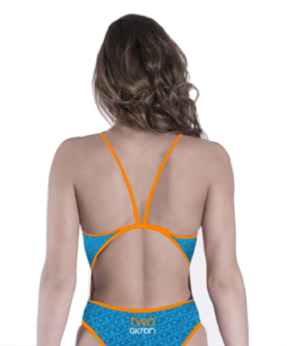 Akron Adi Two Thin Strap Swimsuit - Blue / Orange-brand