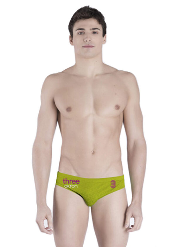 Akron Men's Adi Three Brief - Purple / Green-0
