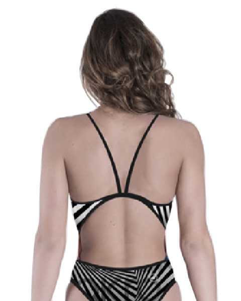 Akron Women's Trap Thin Strap Swimsuit - White / Black-brand