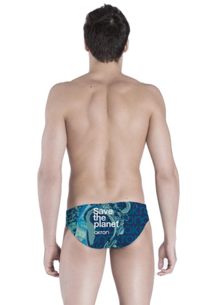 Akron Men's Save The Water Brief - Blue-brand
